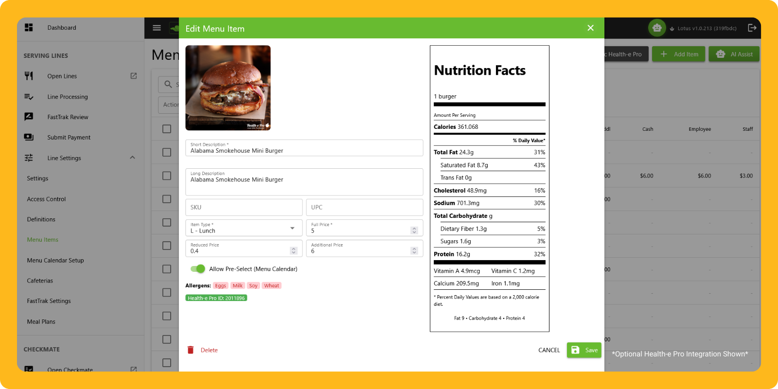 Dynamic menu view