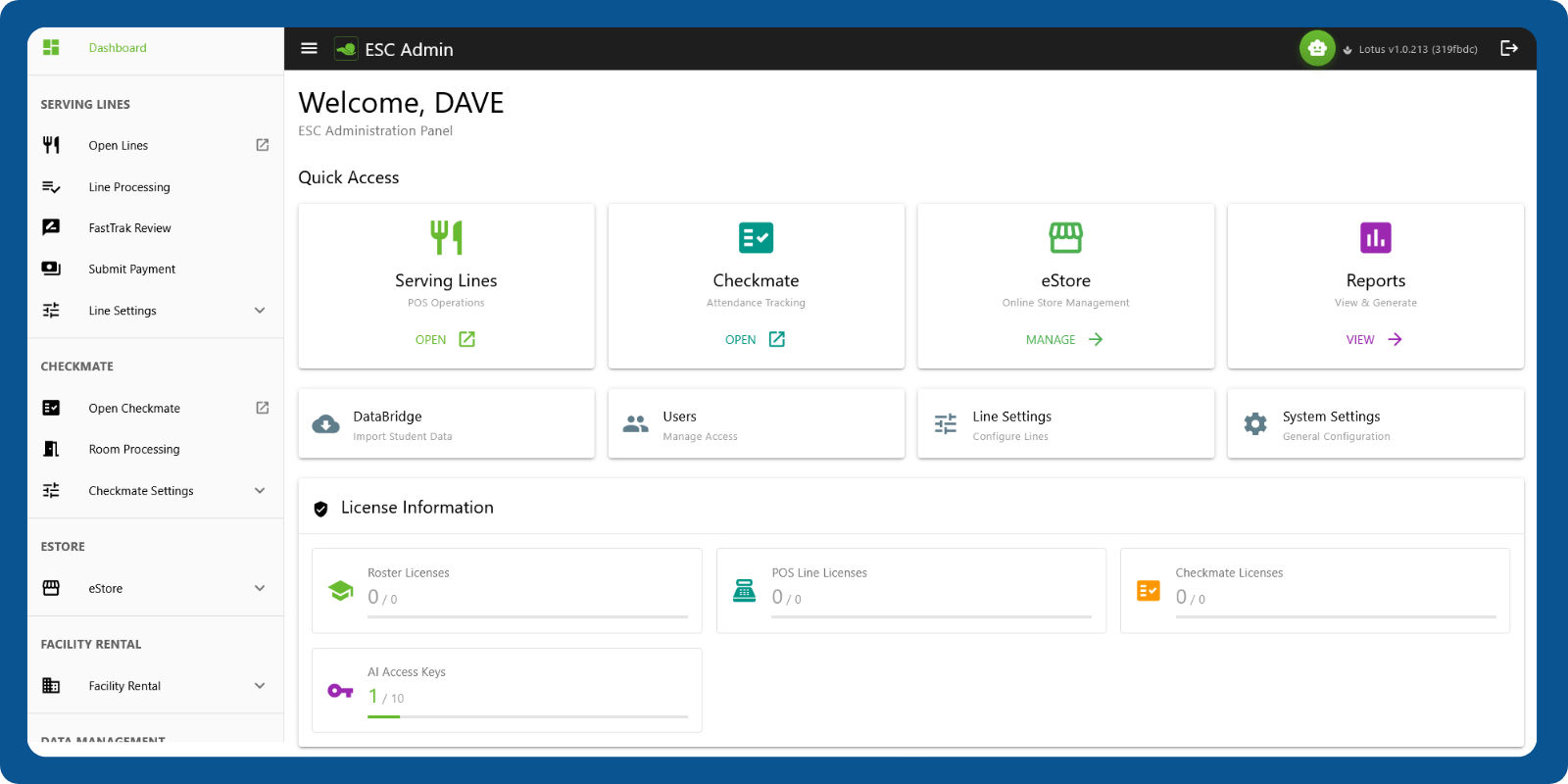 Lotus admin dashboard