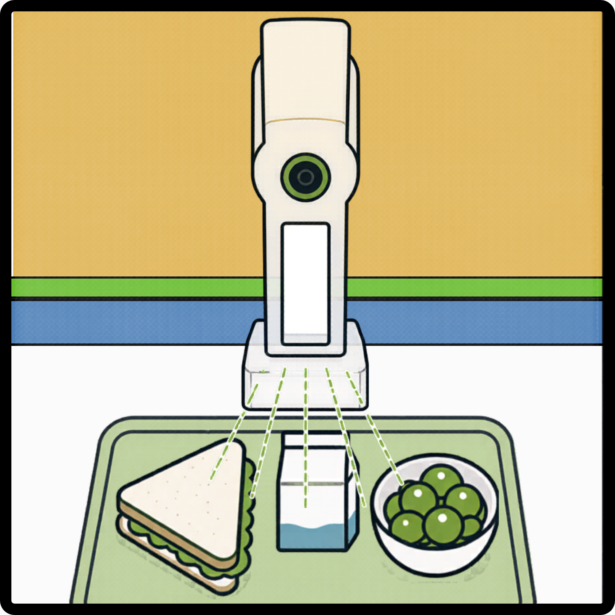 Items and beverages are detected automatically